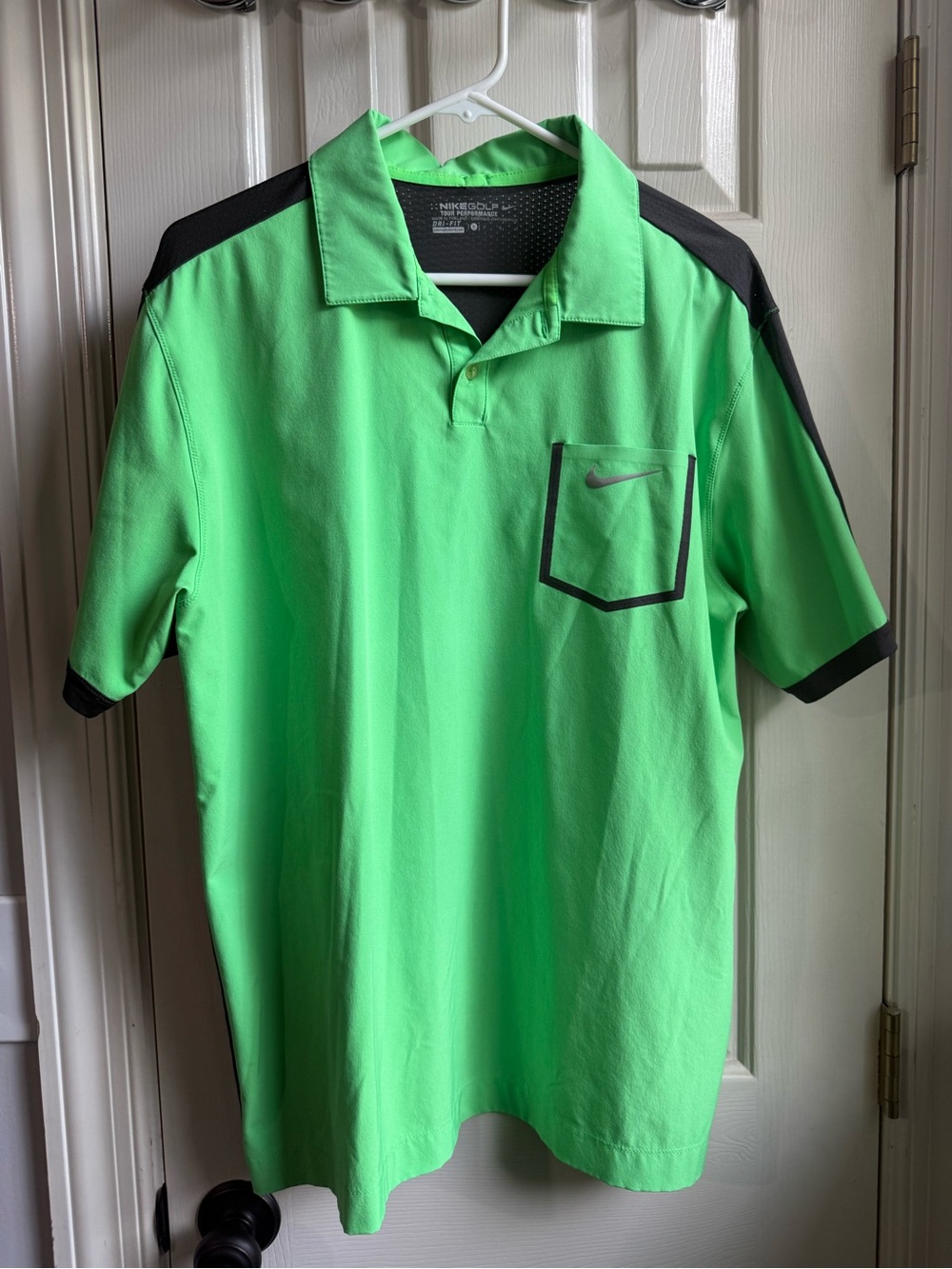 Nike Men’s Neon Green Golf Polo with Black Accents
